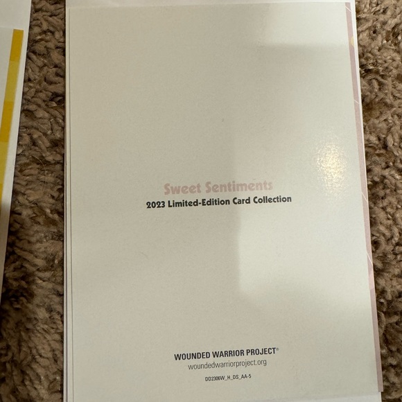 Lot of 4 Blank cards with Envelops (New) 2023 limited Edition Wounded Warrior - Picture 4 of 4